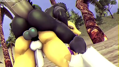 Crocodil fucks renamon(HD)