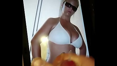 huge load on big massive teen tits