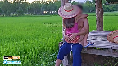 4K Thai Version Cut, Local Farmers Thai have Sex in the Green Fields and Cums on her Back.