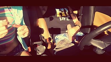 Stud Wanks his Big Cock while Tinder Thot Puts on Makeup and Watches Moaning Pornstar Cum