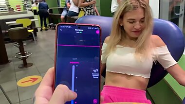 Boyfrend Controls my Orgasms with Lovense (LUSH) in Public - McDonald’s Kyiv or Kiev Ukraine
