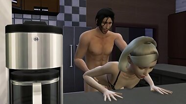 Fucking my Girlfriend's Mother in their Kitchen - 3D Hentai