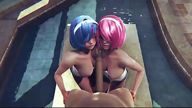 Threesome with 2 Beautiful Maids